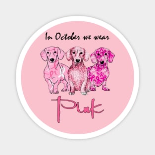 Labrador In October We Wear Pink Breast Cancer Awareness Magnet